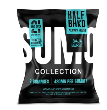 Half Bak'd Sumo THC Gummies — Baja Burst 2g vape cart